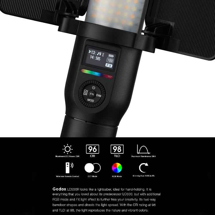 Godox LC500R RGB Full Color LED Light Stick Handheld Fill Light, LC500R RGB Fill Light