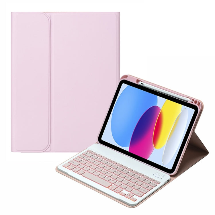 SA-10DS Backlight Bluetooth Keyboard Leather Tablet Case with Pen Slot, For iPad 10th Gen 10.9 2022