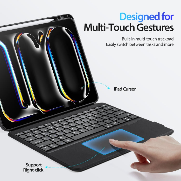 DUX DUCIS DK Series Magnetic Wireless Bluetooth Keyboard Tablet Case, For iPad Pro 13 2024, For iPad Air 11 2024 / 4&5 / iPad Pro 11 2022, For iPad Pro 11 2024, For iPad 10th Gen 10.9 2022, For iPad 10.2 2019/2020/2021/Air 2019