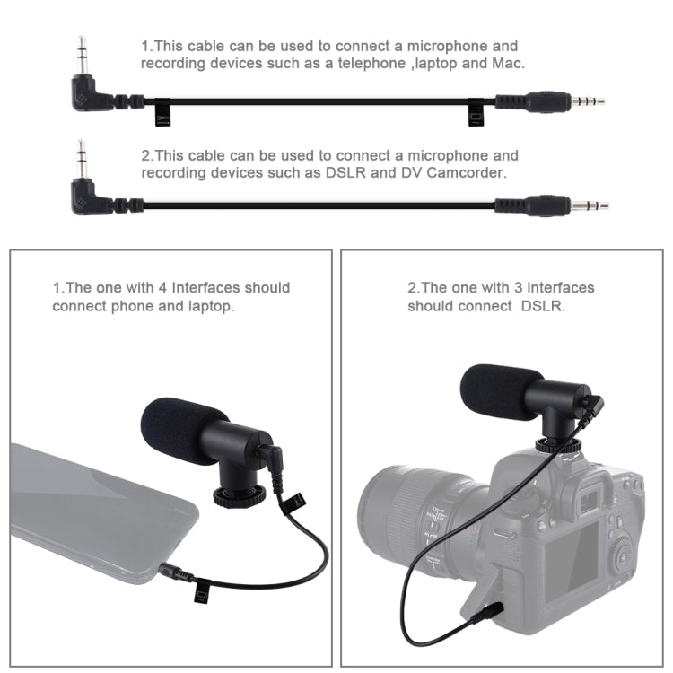PULUZ U/C Shape Portable Handheld DV Bracket Stabilizer + LED Studio Light + Video Shotgun Microphone Kit with Cold Shoe Tripod Head for All SLR Cameras and Home DV Camera