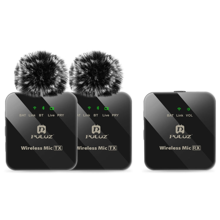 PULUZ 2 TX + 1 RX Wireless Lavalier Microphone