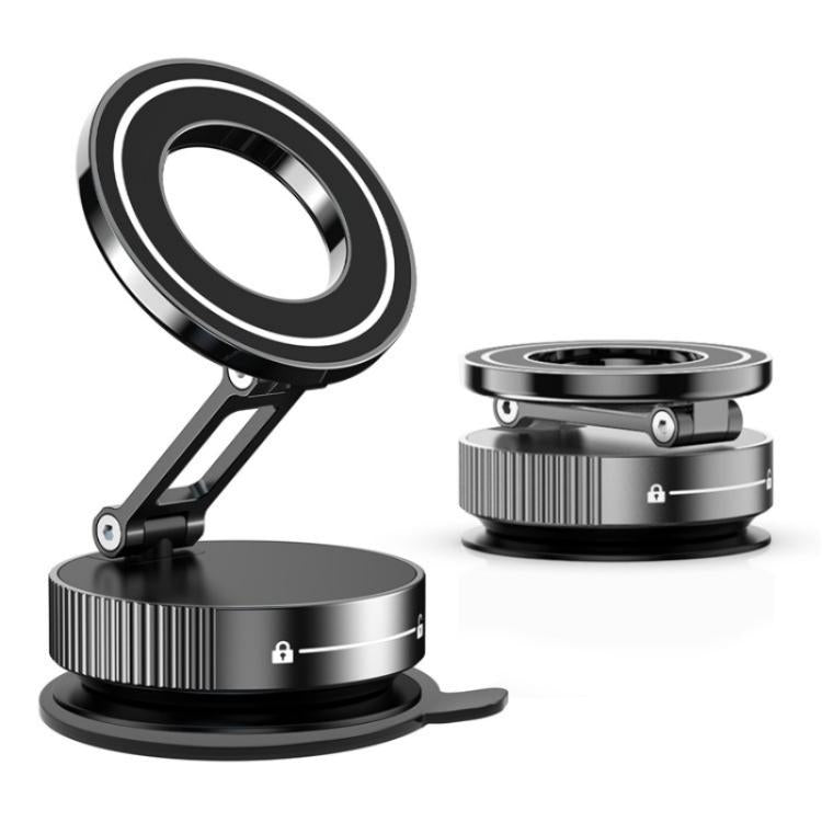 K11 Desktop Car Metal Cellphone Holder Foldable Vacuum Magnetic Phone Stand
