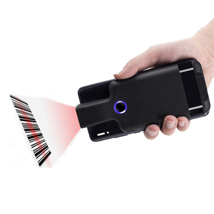 HC101D 2D Bluetooth Barcode Scanner Wireless Back Clip Phone Barcode Reader, 2D Side