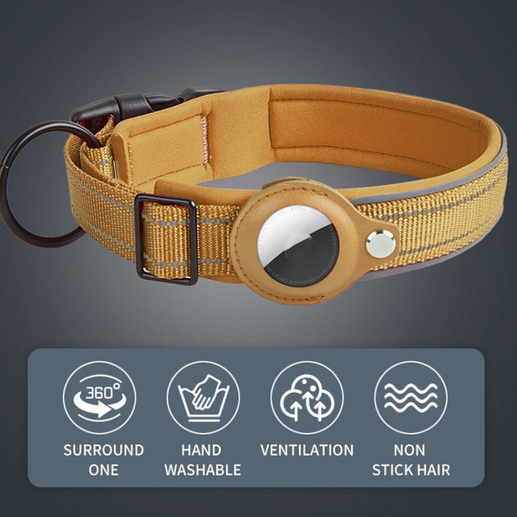 For AirTag Tracker Dog Collar Neoprene Lining Reflective Pet Collar, S, M, L, XL