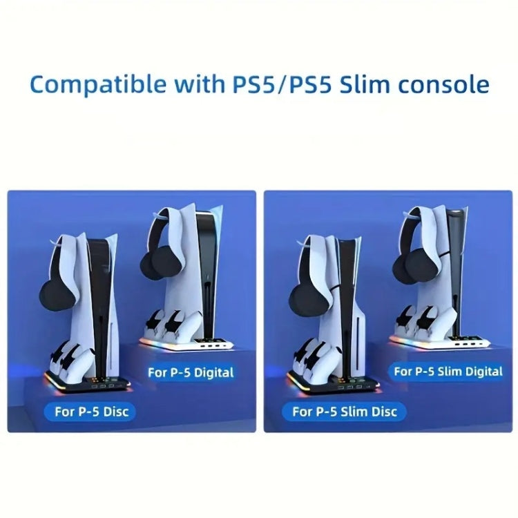 For PS5 Slim / PS5 iplay HA-8008 Cooling Bracket Headphone Organiser Grip Holder Charger, HA-8008