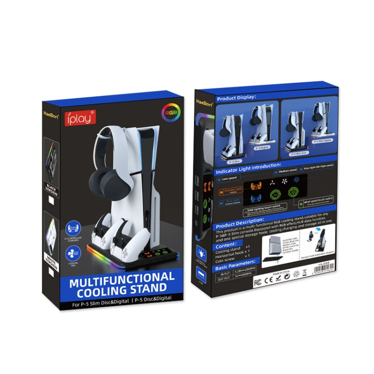 For PS5 Slim / PS5 iplay HA-8008 Cooling Bracket Headphone Organiser Grip Holder Charger, HA-8008