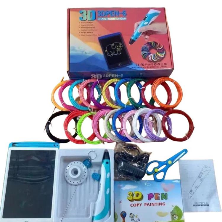 Hand-held 3D Printing Pen Kit with 20 Colors PLA Filament, Drawing Pad, Base, Scissors, Finger Guards, Art Book & Accessories, US Plug, UK Plug, EU Plug