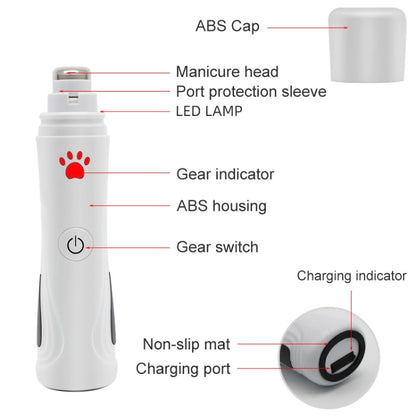 RC-306 Animal Nail Grinder USB Automatic Manicure, Animal Nail Grinder