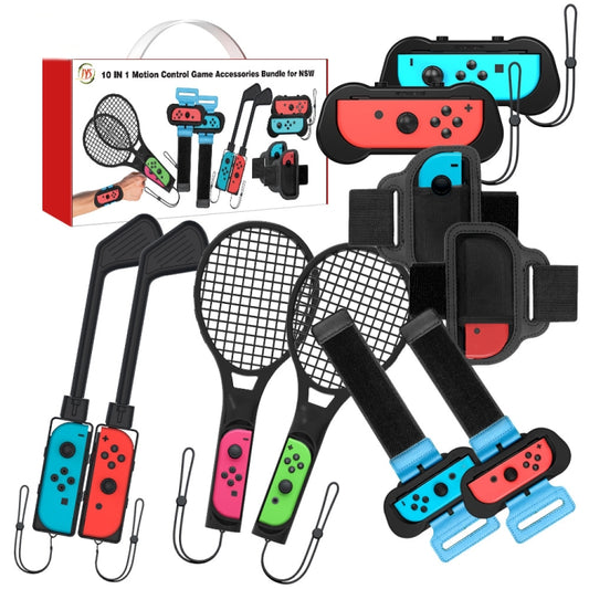 JYS JYS-NS215 10 In 1 Somatosensory Sports Accessories Set for Nintendo Switch, JYS 10 In 1