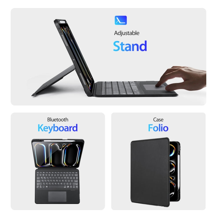 DUX DUCIS DK Series Magnetic Wireless Bluetooth Keyboard Tablet Case, For iPad Pro 13 2024, For iPad Air 11 2024 / 4&5 / iPad Pro 11 2022, For iPad Pro 11 2024, For iPad 10th Gen 10.9 2022, For iPad 10.2 2019/2020/2021/Air 2019