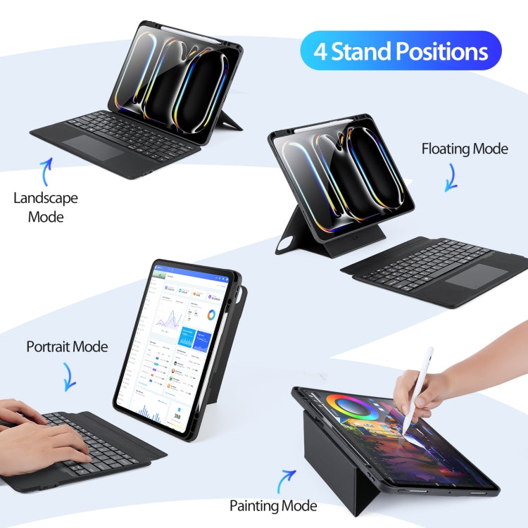 DUX DUCIS DK Series Magnetic Wireless Bluetooth Keyboard Tablet Case, For iPad Pro 13 2024, For iPad Air 11 2024 / 4&5 / iPad Pro 11 2022, For iPad Pro 11 2024, For iPad 10th Gen 10.9 2022, For iPad 10.2 2019/2020/2021/Air 2019