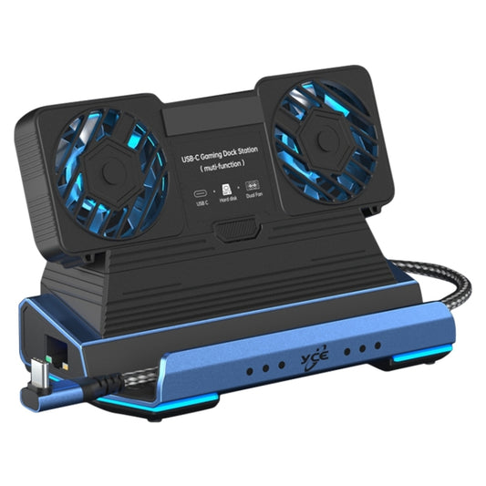 YCE-V279A 9 in 1 USB-C Gaming Dock Station with Detachable Fan, 9 in 1