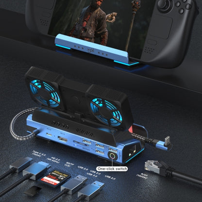 YCE-V279A 9 in 1 USB-C Gaming Dock Station with Detachable Fan, 9 in 1