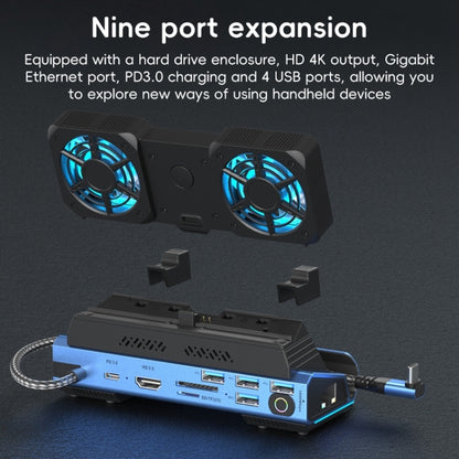 YCE-V279A 9 in 1 USB-C Gaming Dock Station with Detachable Fan, 9 in 1