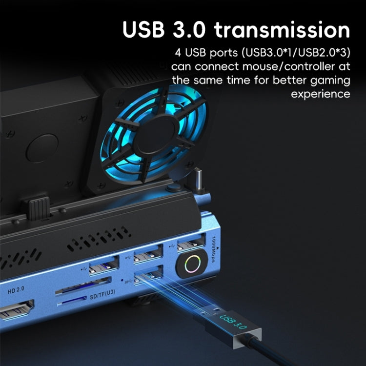 YCE-V279A 9 in 1 USB-C Gaming Dock Station with Detachable Fan, 9 in 1
