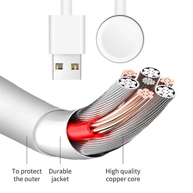For Apple Watch Series xDfind Magnetic Fast Charger Charging Cable, Length: 1m, USB-A Port, Type-C Port