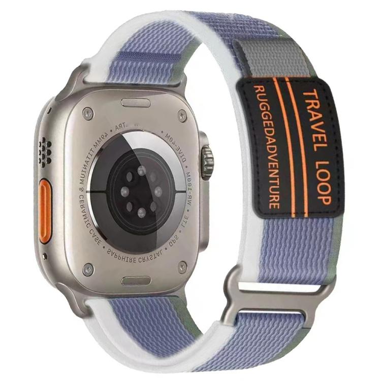 xDfind Double Section Metal Buckle Loop Nylon Braided Watch Band, For Apple Watch 46mm / 49mm / 45mm / 44mm, For Apple Watch 42mm / 41mm / 40mm / 38mm