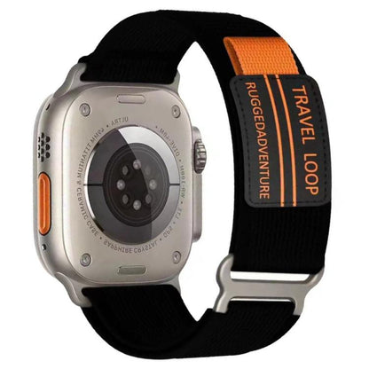 xDfind Double Section Metal Buckle Loop Nylon Braided Watch Band, For Apple Watch 46mm / 49mm / 45mm / 44mm, For Apple Watch 42mm / 41mm / 40mm / 38mm