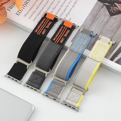 xDfind Double Section Metal Buckle Loop Nylon Braided Watch Band, For Apple Watch 46mm / 49mm / 45mm / 44mm, For Apple Watch 42mm / 41mm / 40mm / 38mm