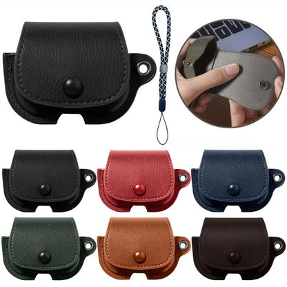 Backpack Style PU Leather Earphone Protective Case with Lanyard
