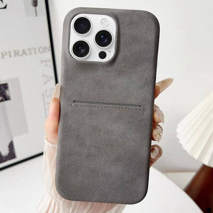 Skin Feel Sheepskin Card Slot Phone Case