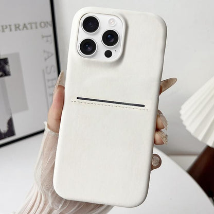 Skin Feel Sheepskin Card Slot Phone Case