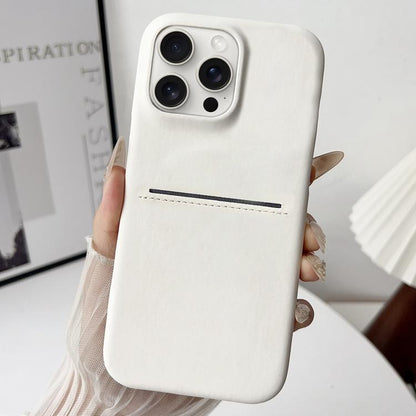 Skin Feel Sheepskin Card Slot Phone Case