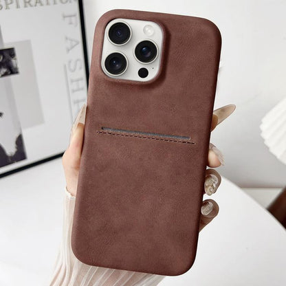 Skin Feel Sheepskin Card Slot Phone Case