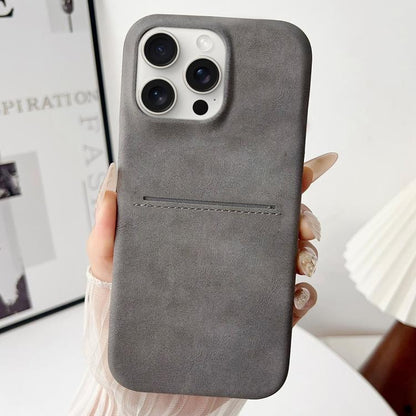 Skin Feel Sheepskin Card Slot Phone Case