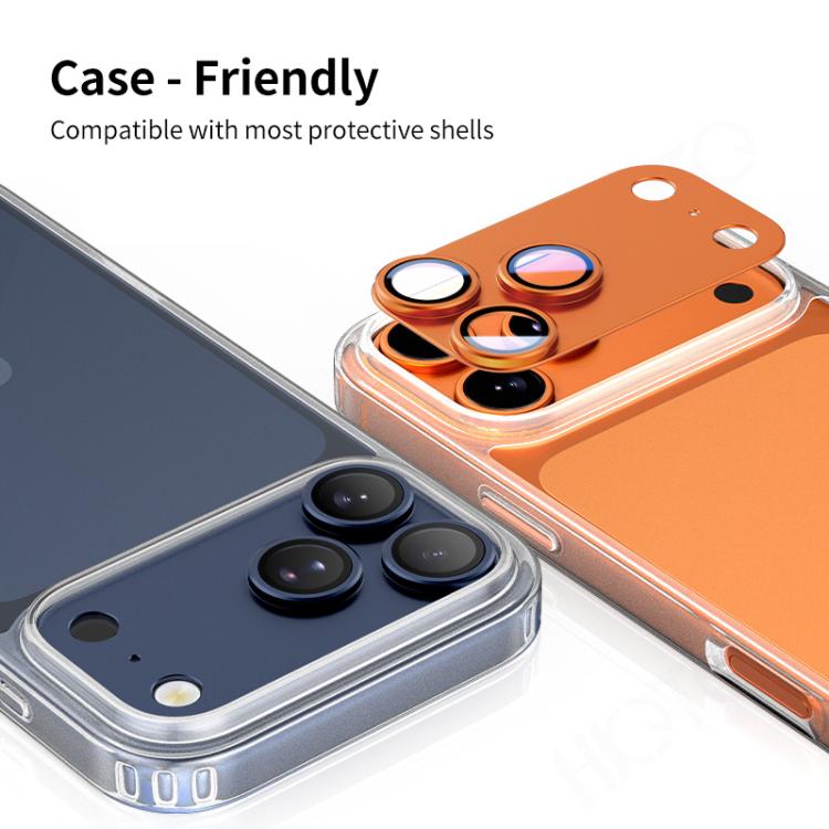XDcase Armor Full-Coverage Frosted Metal Lens Ring Film, For iPhone 17 Pro Max, For iPhone 17 Pro