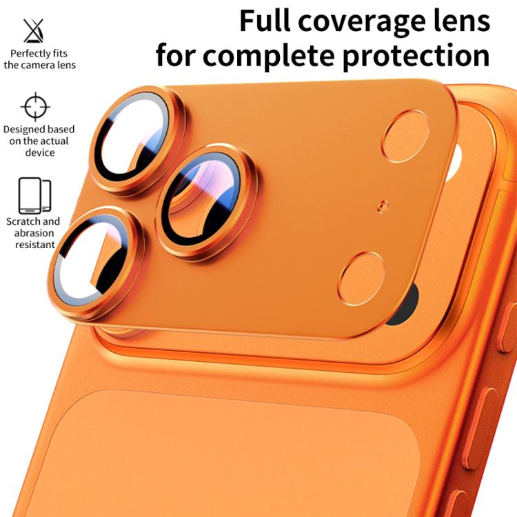 XDcase Armor Full-Coverage Frosted Metal Lens Ring Film, For iPhone 17 Pro Max, For iPhone 17 Pro