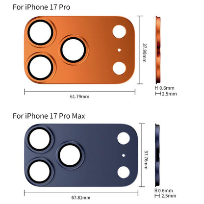 XDcase Armor Full-Coverage Frosted Metal Lens Ring Film, For iPhone 17 Pro Max, For iPhone 17 Pro