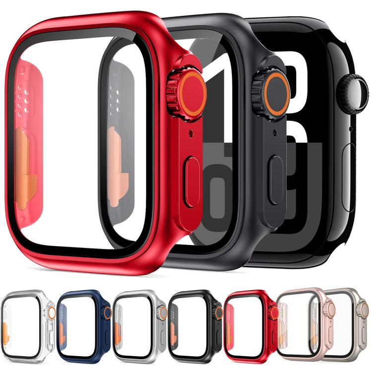 xDfind Change to Ultra 49mm Tempered Glass Film Integrated PC Watch Cover, For Apple Watch Series 6 / 5 / 4 / SE 44mm, For Apple Watch Series 6 / 5 / 4 / SE 40mm, For Apple Watch Series 9 / 8 / 7 45mm, For Apple Watch Series 9 / 8 / 7 41mm