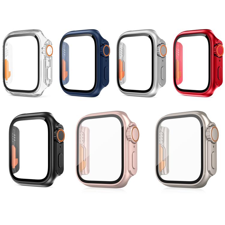 xDfind Change to Ultra 49mm Tempered Glass Film Integrated PC Watch Cover, For Apple Watch Series 6 / 5 / 4 / SE 44mm, For Apple Watch Series 6 / 5 / 4 / SE 40mm, For Apple Watch Series 9 / 8 / 7 45mm, For Apple Watch Series 9 / 8 / 7 41mm