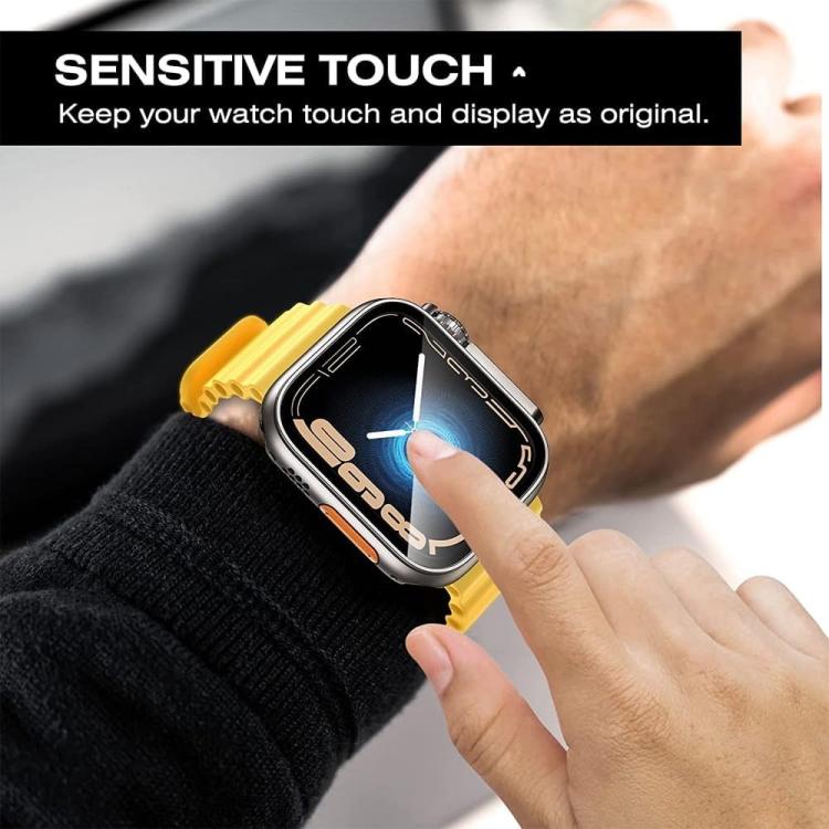 xDfind Change to Ultra 49mm Tempered Glass Film Integrated PC Watch Cover, For Apple Watch Series 6 / 5 / 4 / SE 44mm, For Apple Watch Series 6 / 5 / 4 / SE 40mm, For Apple Watch Series 9 / 8 / 7 45mm, For Apple Watch Series 9 / 8 / 7 41mm