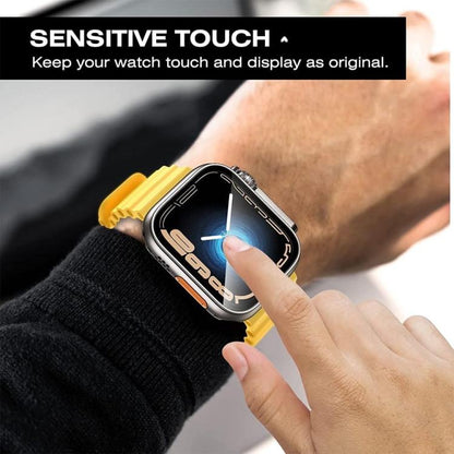 xDfind Change to Ultra 49mm Tempered Glass Film Integrated PC Watch Cover, For Apple Watch Series 6 / 5 / 4 / SE 44mm, For Apple Watch Series 6 / 5 / 4 / SE 40mm, For Apple Watch Series 9 / 8 / 7 45mm, For Apple Watch Series 9 / 8 / 7 41mm