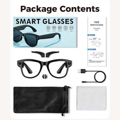 M02 8MP Camera AI Smart Glasses with Photochromic Lenses