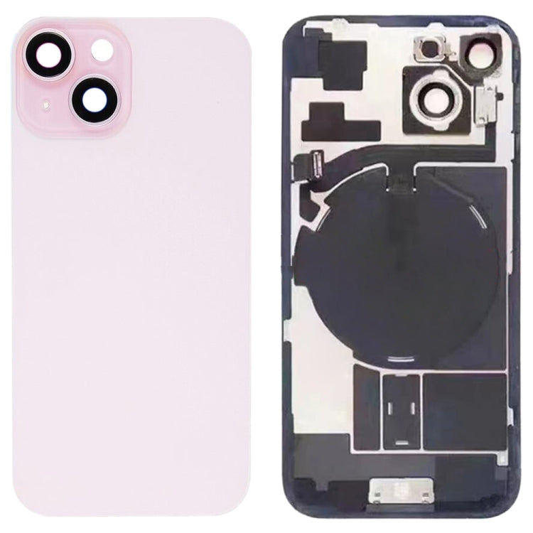 For iPhone 15 Glass Battery Back Cover with Flash Bracket + Wireless Charging Module, For iPhone 15