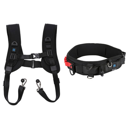 PULUZ 2 in 1 Multi-functional Bundle Waistband Strap + Double Shoulders Strap Kits with Hook for SLR / DSLR Cameras
