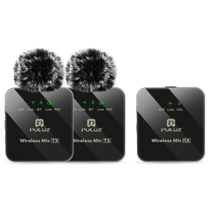 PULUZ 2 TX + 1 RX Wireless Lavalier Microphone