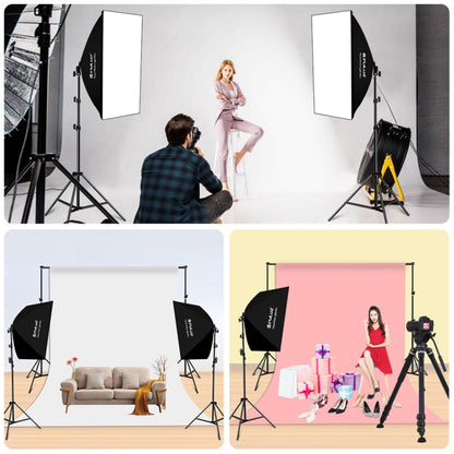 PULUZ 50x70cm Studio Softbox + 2m Tripod Mount + Single E27 30W 5700K White Light LED Bulb Photography Kit, Single Bulb US Plug, Single Bulb EU Plug