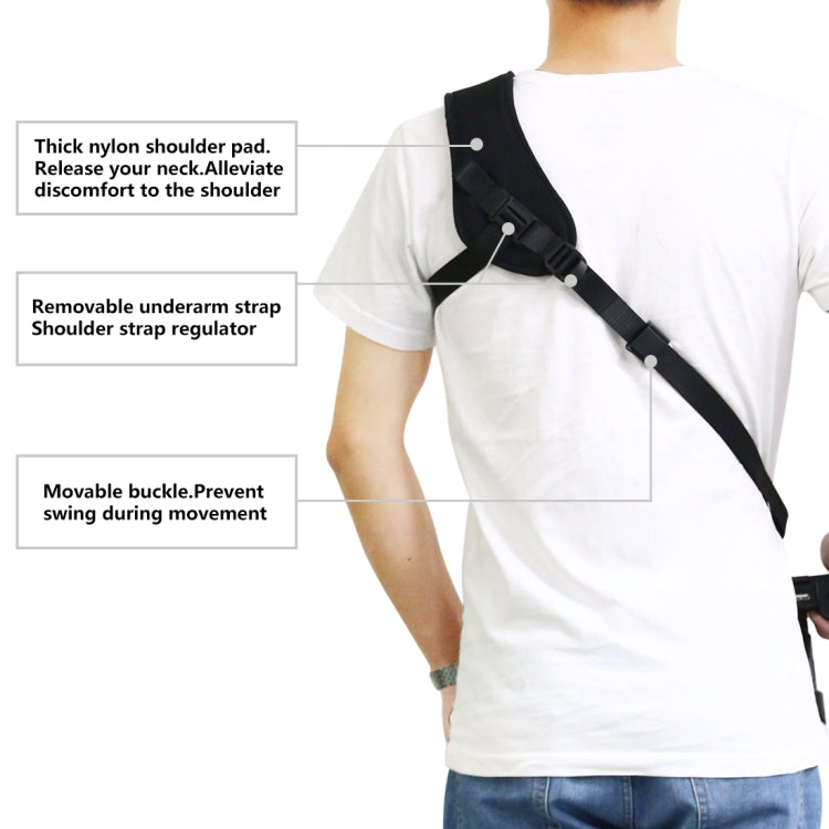 PULUZ Quick Release Anti-Slip Soft Pad Nylon Breathable Curved Camera Strap with Metal Hook for SLR / DSLR Cameras