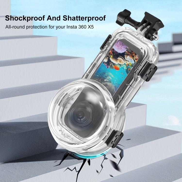 For Insta360 X5 PULUZ 60m Waterproof Sealed Diving Case