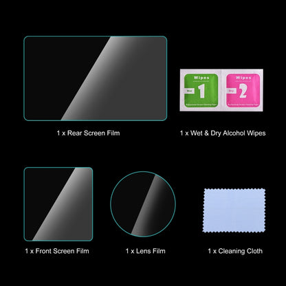 For DJI Osmo Action 5 Pro PULUZ 3-in-1 Lens Front and Back Screen Tempered Glass Explosion-proof Film