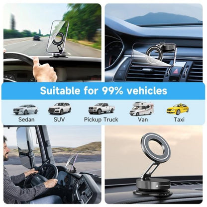 K11 Desktop Car Metal Cellphone Holder Foldable Vacuum Magnetic Phone Stand