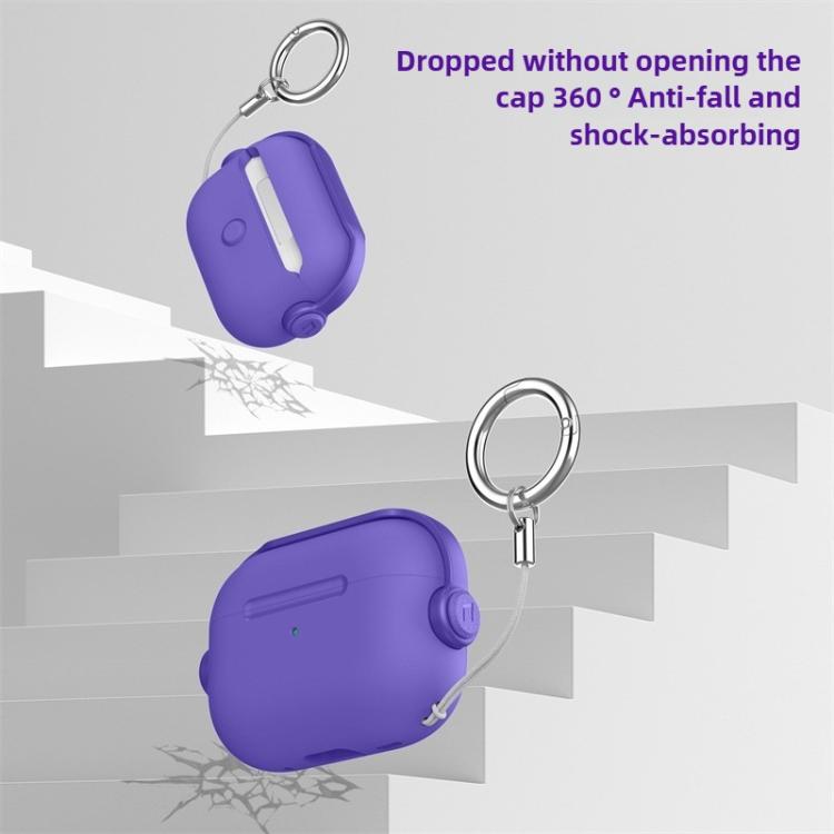 Lock TPU Hybrid PC Earphone Protective Cover with Ring Rope, For AirPods Pro 3