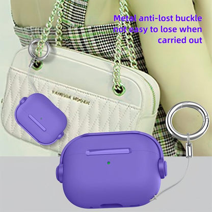 Lock TPU Hybrid PC Earphone Protective Cover with Ring Rope, For AirPods Pro 3
