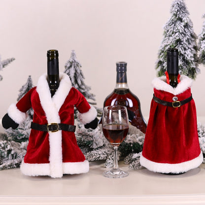 Christmas Red Wine Bottle Cover Wine Bottle Decoration Creative Wine Bag, Skirt, Dress