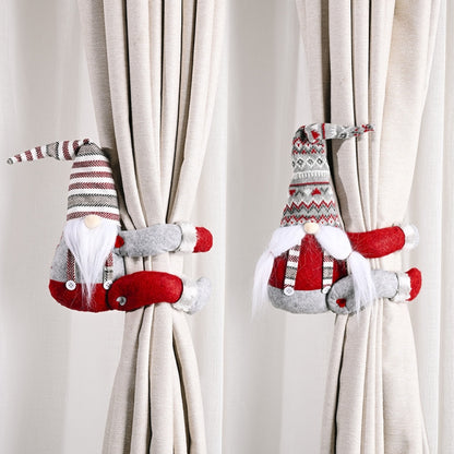 Christmas Decorations Striped Hat Forest Old Man Side Hug Curtain Door Curtain Buckle