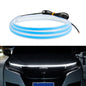 Car LED Streamer Decorative Hood Atmosphere Lights, Style:, Monochrome White Light, Monochrome Yellow Light, Monochrome Ice Blue Light, Monochrome Blue Light, Monochrome Red Light, Monochrome Pink Purple Light, Monochrome Green Light, APP Colorful Ligh...